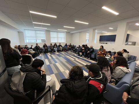 Event participants discuss the challenges facing asylum seekers in the U.S.